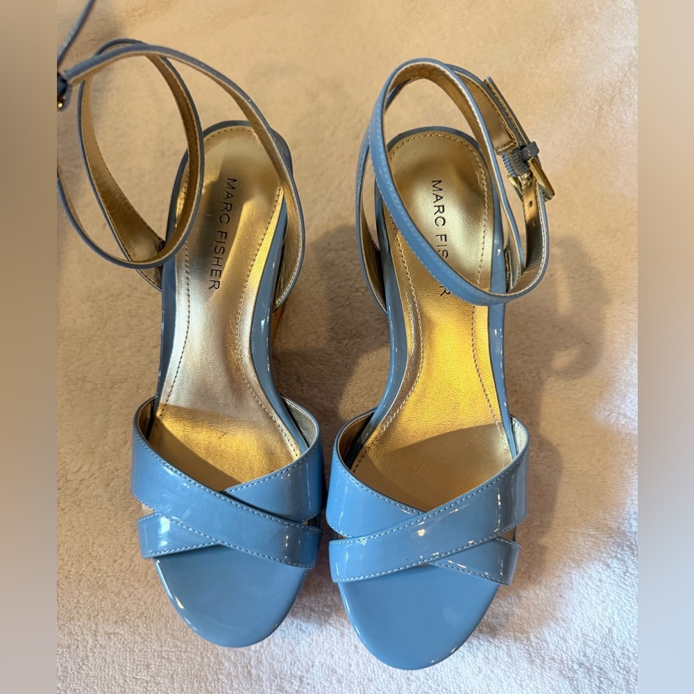 Marc Fisher Light Blue Patent Heels